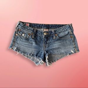 Joey cut off true religion Jean shorts
